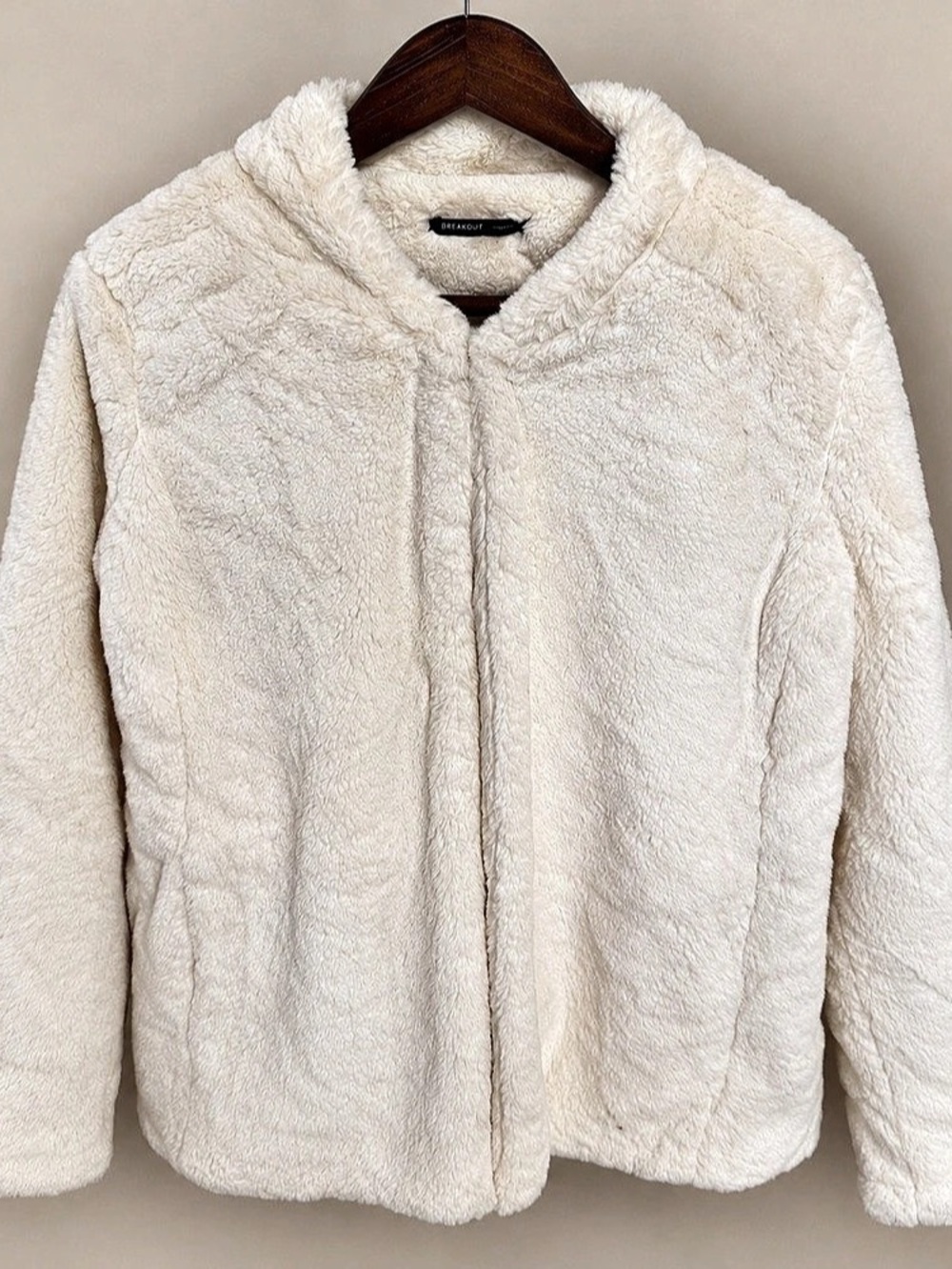 Women's White Teddy/Faux fur Jacket Like New